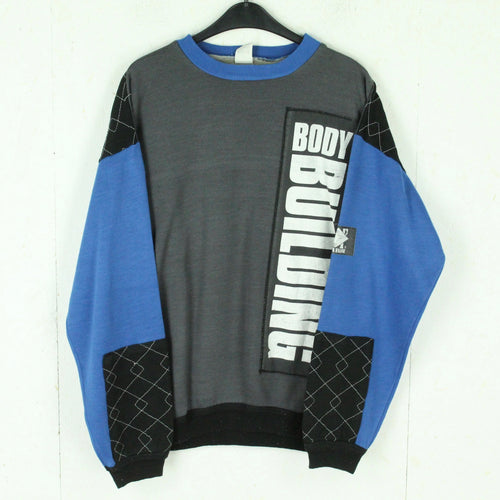Vintage Sweatshirt Gr. M blau mehrfarbig Print: Body Building