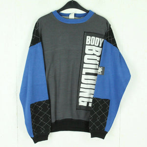 Vintage Sweatshirt Gr. M blau mehrfarbig Print: Body Building