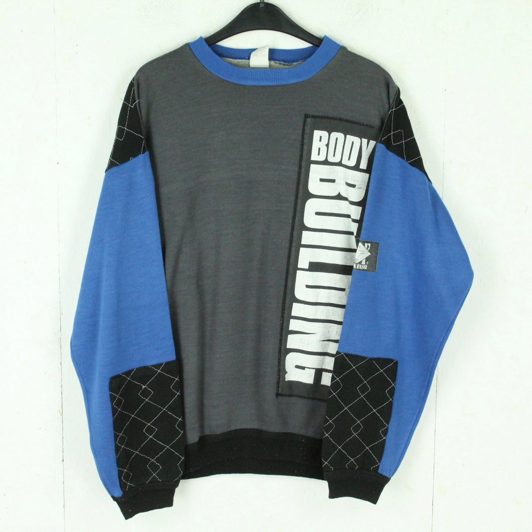 Vintage Sweatshirt Gr. M blau mehrfarbig Print: Body Building