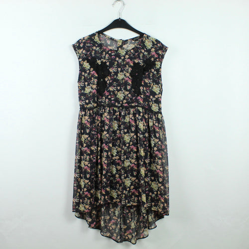 Second Hand RIVER ISLAND Kleid Gr. 38 schwarz geblümt (*)