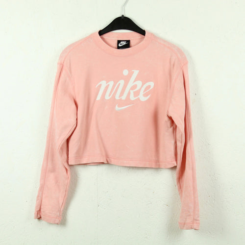 Second Hand NIKE Sweatshirt Gr. XS rosa mit Print (*)