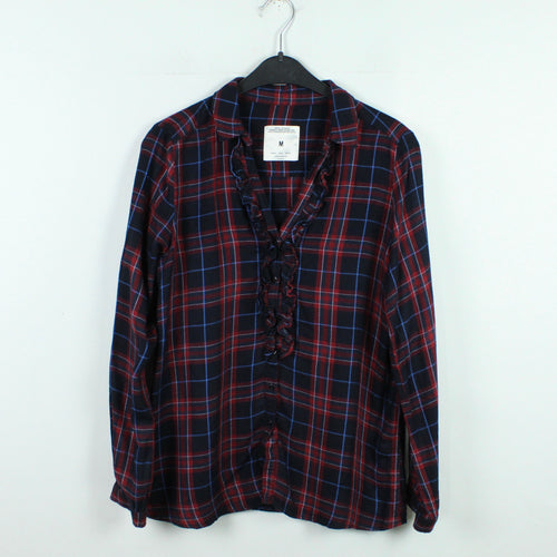 Second Hand ZARA Bluse Gr. M schwarz mehrfarbig kariert (*)