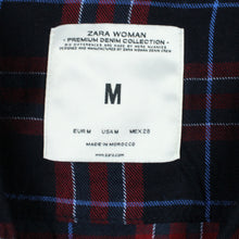 Laden Sie das Bild in den Galerie-Viewer, Second Hand ZARA Bluse Gr. M schwarz mehrfarbig kariert (*)