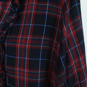 Second Hand ZARA Bluse Gr. M schwarz mehrfarbig kariert (*)