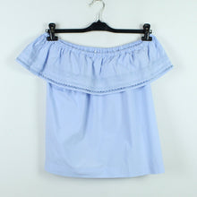 Laden Sie das Bild in den Galerie-Viewer, Second Hand MKT STUDIO Carmenbluse Gr. 38 blau weiß gestreift (*)