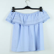 Laden Sie das Bild in den Galerie-Viewer, Second Hand MKT STUDIO Carmenbluse Gr. 38 blau weiß gestreift (*)