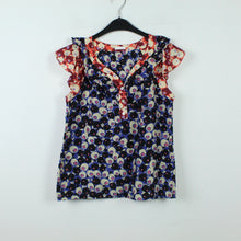 Laden Sie das Bild in den Galerie-Viewer, Second Hand CACHAREL Bluse Gr. 38 mehrfarbig geblümt mit Seide (*)