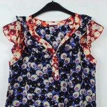 Laden Sie das Bild in den Galerie-Viewer, Second Hand CACHAREL Bluse Gr. 38 mehrfarbig geblümt mit Seide (*)