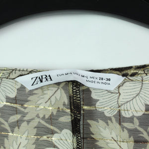 Second Hand Zara Kimono-Bluse Gr. M braun gemustert Tunika (*)