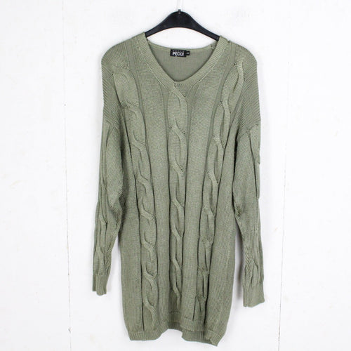 Vintage Pullover Female Gr. L khaki Zopfmuster Strick