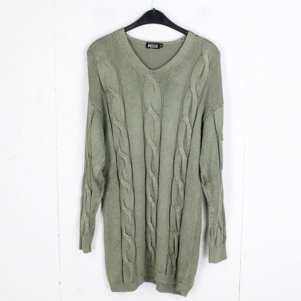Vintage Pullover Female Gr. L khaki Zopfmuster Strick